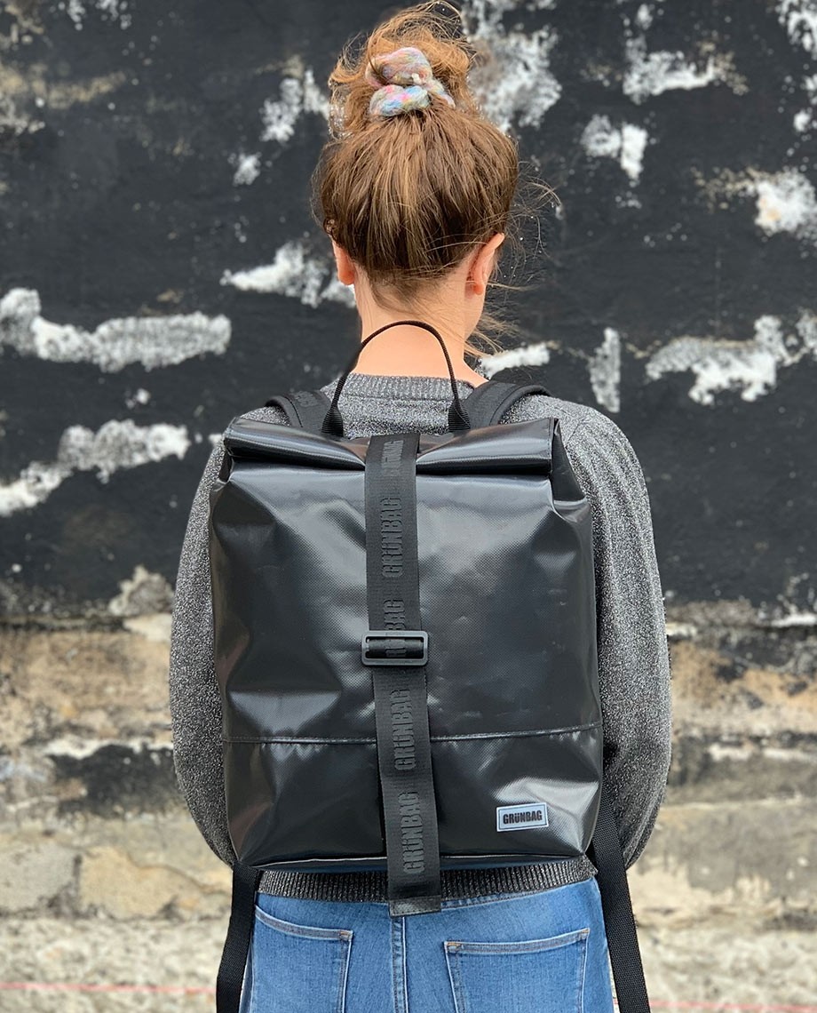 Trendy black backpack outlet
